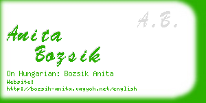 anita bozsik business card